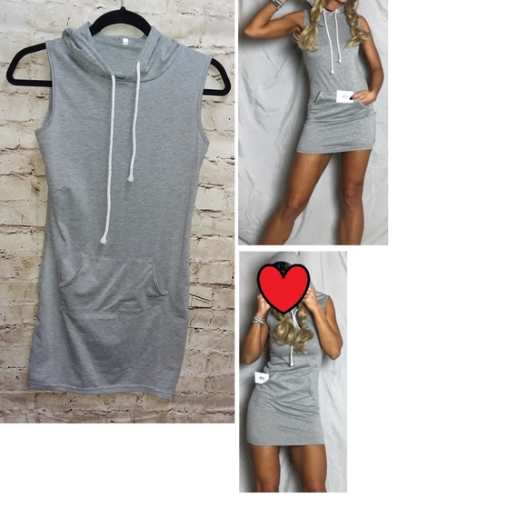 unbranded Dresses & Skirts - Sexy gray Hoody Mini Dress Cotton ladies Sm